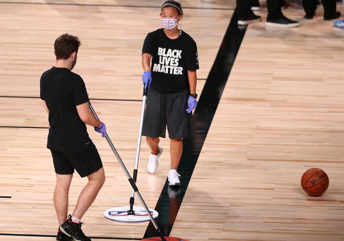 NBA floor sweeper make